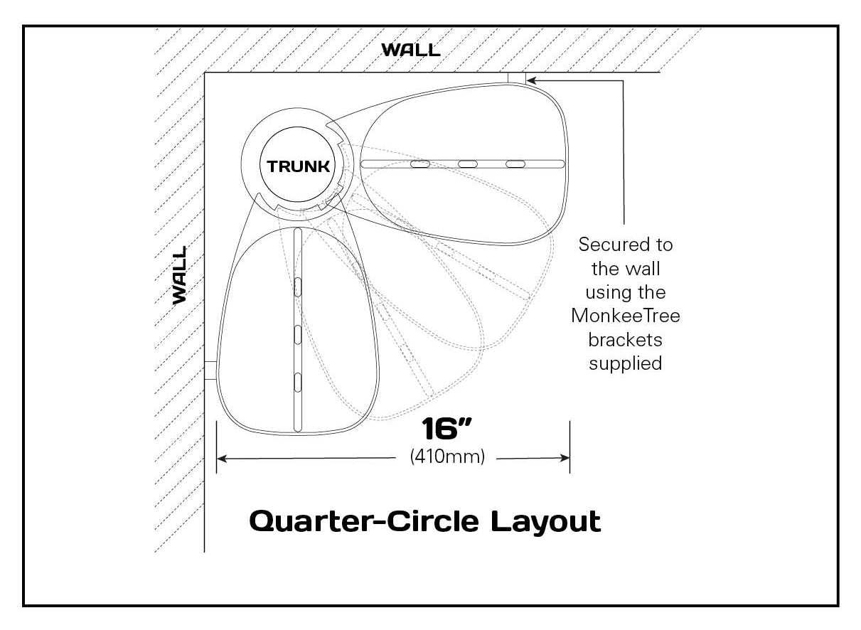 Monkee Tree quarter circle corner layout